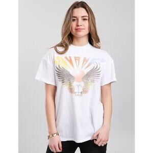 Vinyl Icon's Women's Journey Wings Cotton Graphic T-Shirt in White XS $25